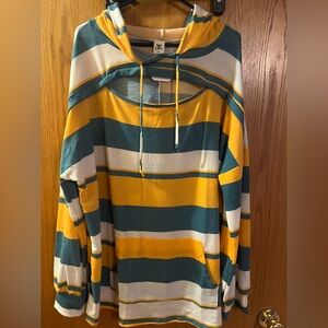 Sew In Love Multicolor Striped Hoodie. New size 3xl